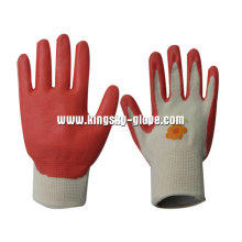Red Nitrile Coated Open Back Garden Glove-5028
